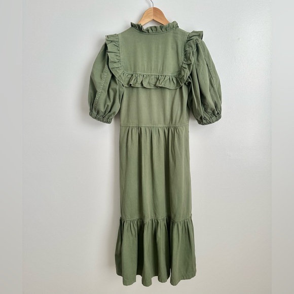 sea new york stan sandwashed zip front midi dress in cactus | size XS - Picture 7 of 8